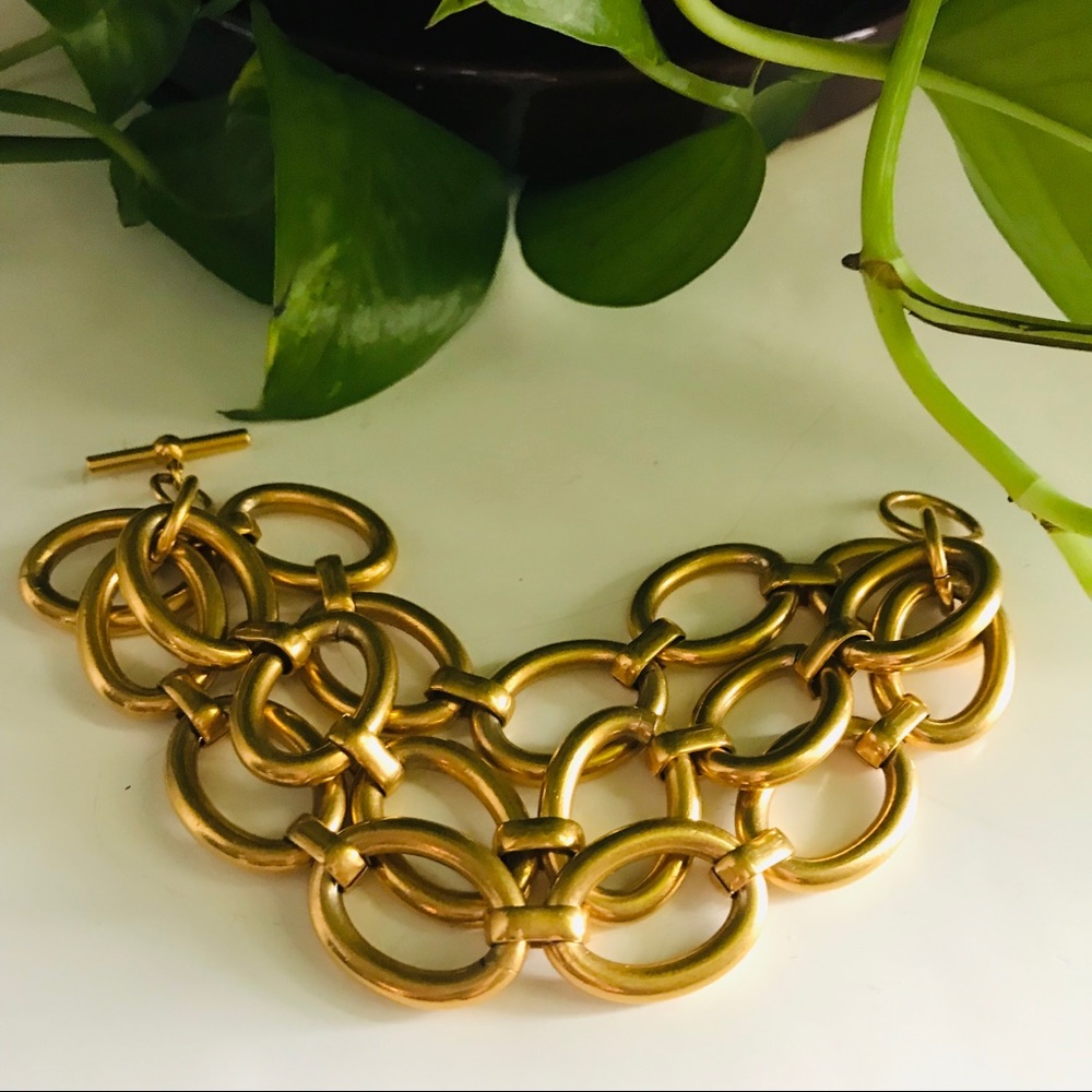 Gold Tone Plated Link Bracelet